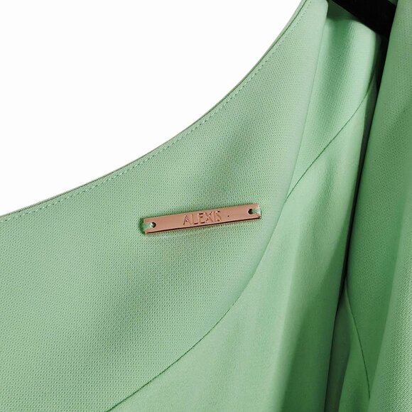 Alexis Jamie Persian Green Maxi Dress One Shoulder Laser Cut Gown S - Picture 5 of 16